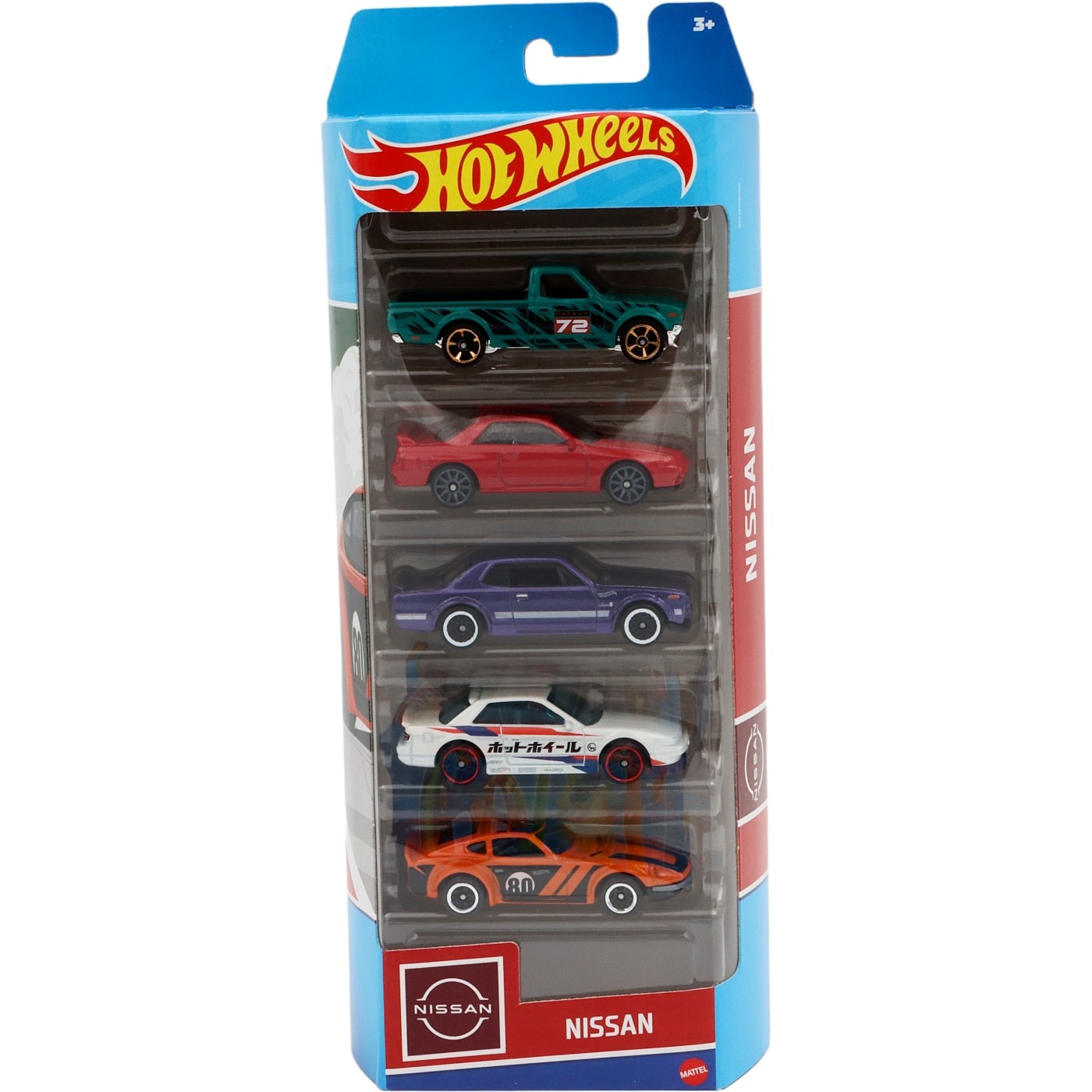 5-pack leksaksbilar – Nissan – Hot Wheels