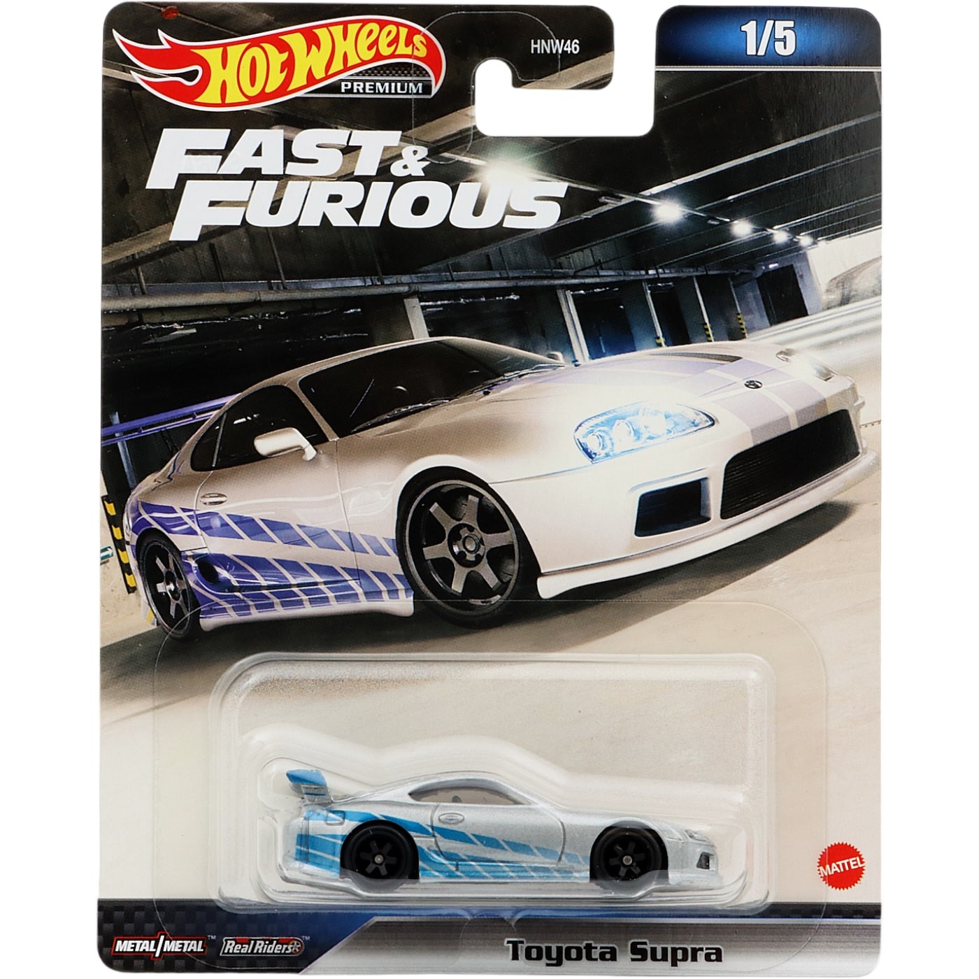 Läs mer om Toyota Supra - Silver - Fast & Furious - 1/5 - Hot Wheels