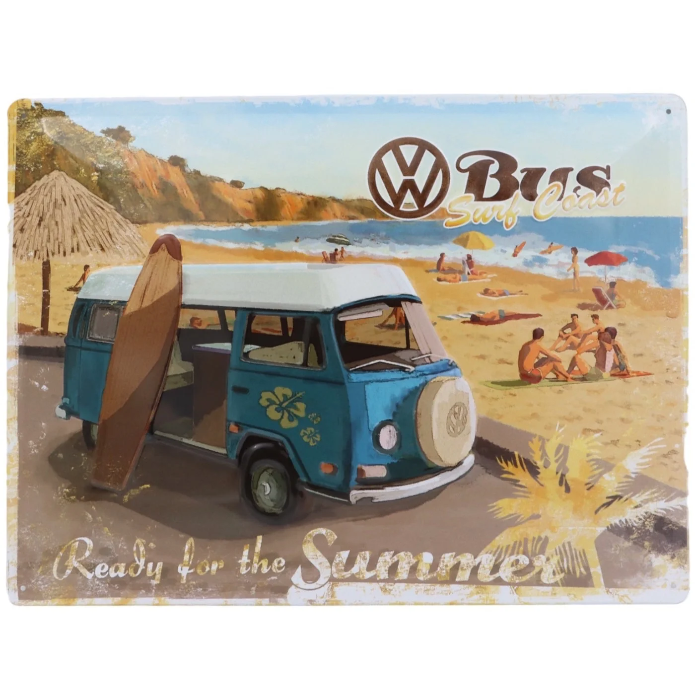 Läs mer om Volkswagen Bus - Ready for the Summer - Plåtskylt - 40x30 cm