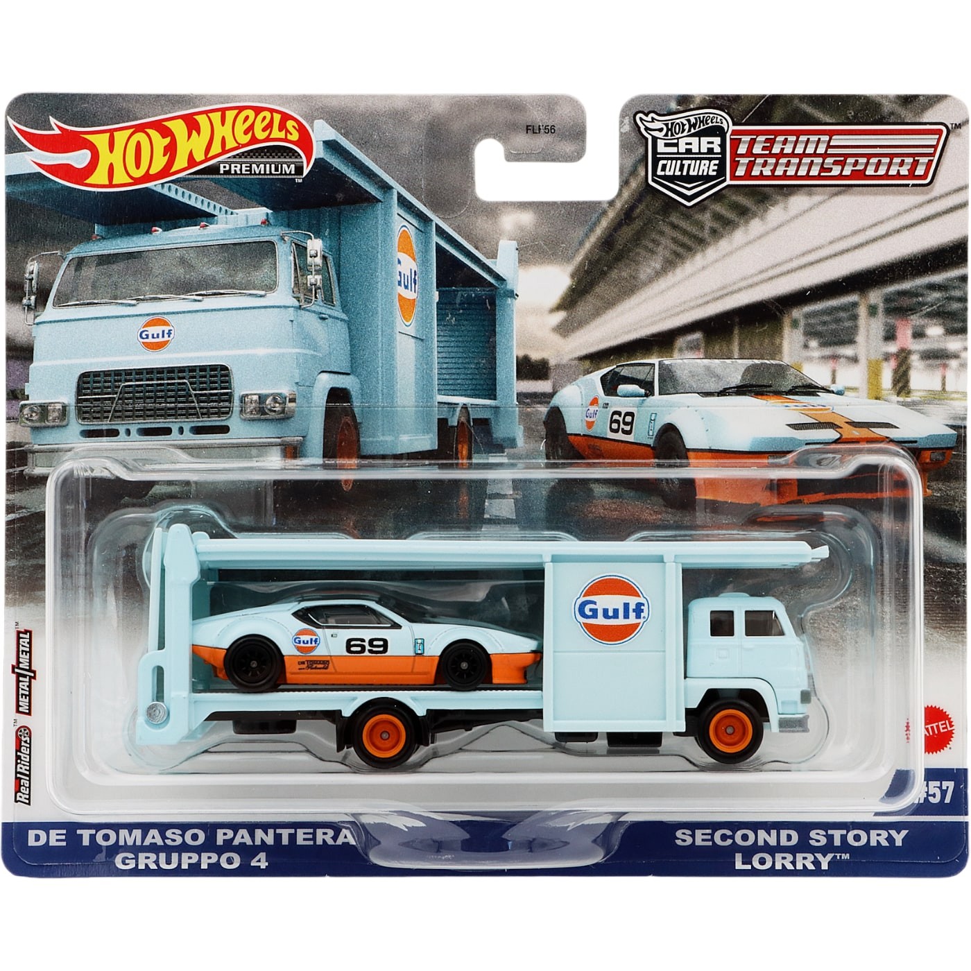 Hot Wheels DE TOMASO PANTERA GRUPPO 4 & SECOND STORY LORRY Gulf 1/64