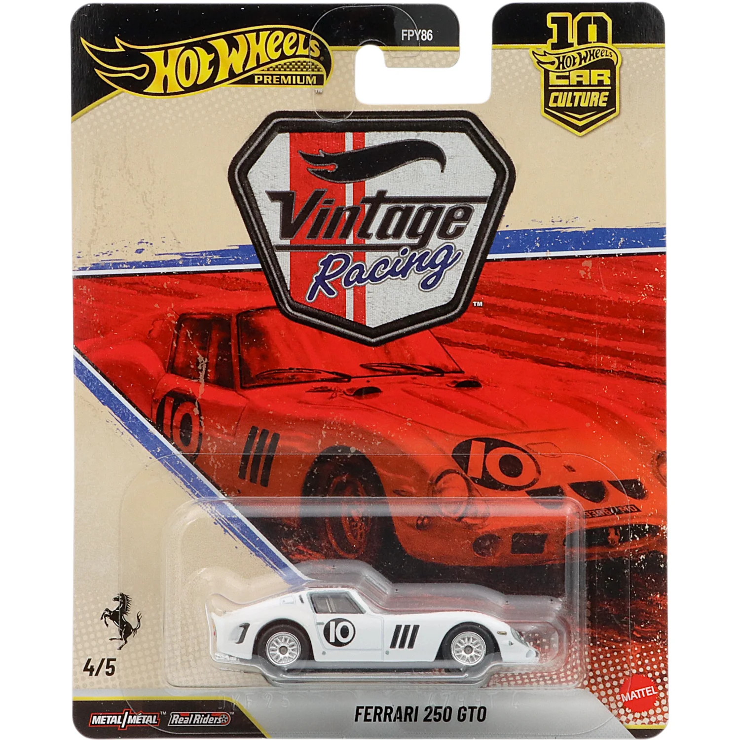 Ferrari 250 GTO - Vit - Car Culture: Vintage Racing - Hot Wheels