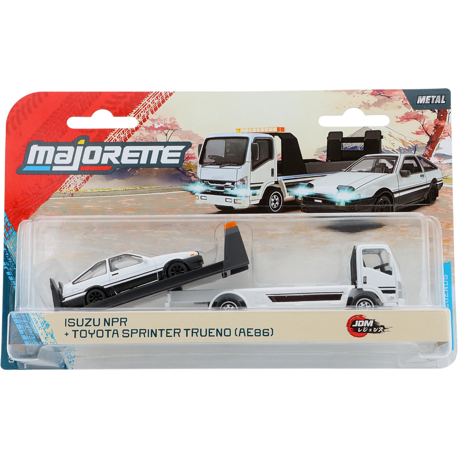 Isuzu NPR + Toyota Sprinter Trueno (AE86) - JDM Legends Car Transporter - Majorette