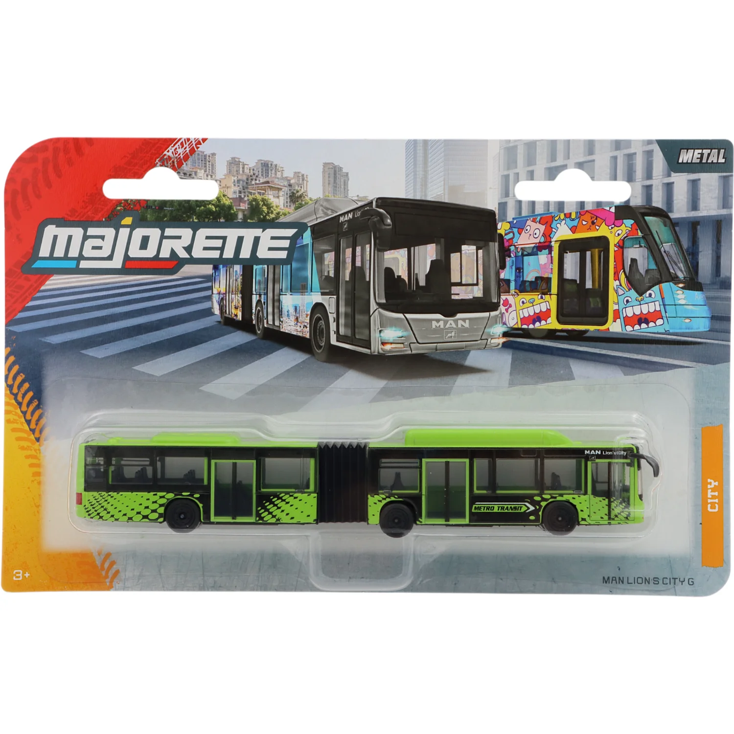 MAN Lion's City G - Grön - Buss - Majorette - 18 cm