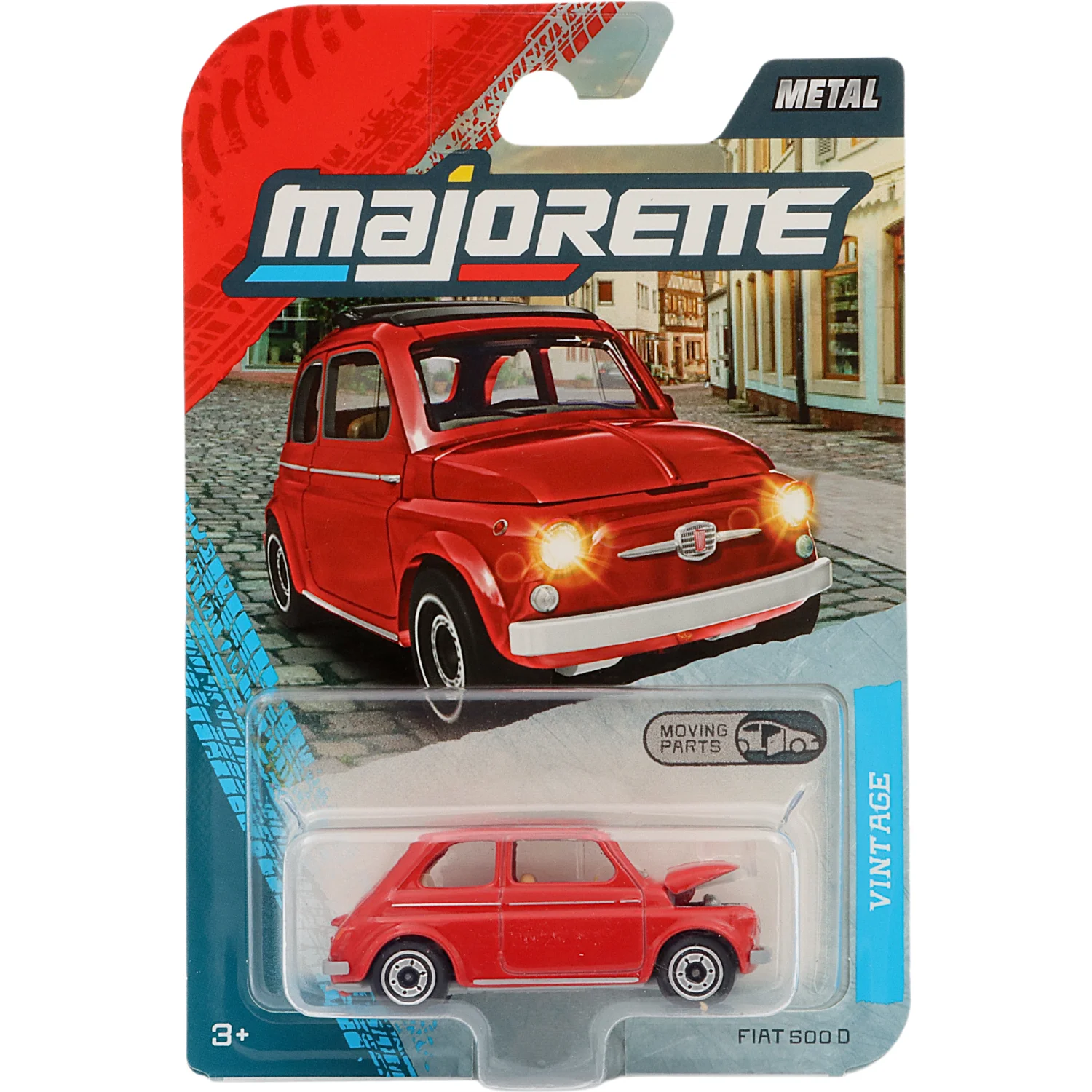 Fiat 500 D - Röd - Vintage - Majorette