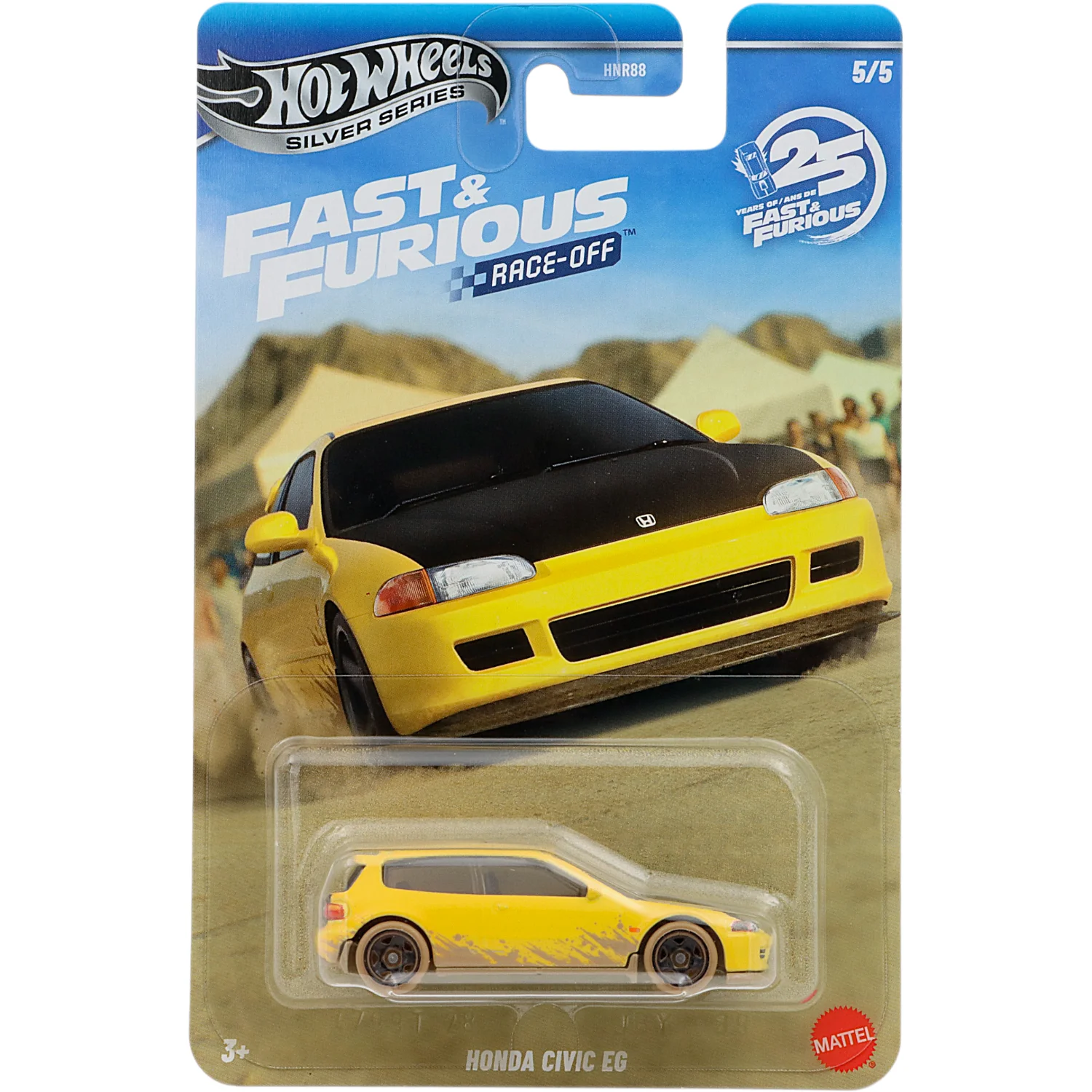 Honda Civic EG - Gul - 1992 - Fast & Furious: Race-Off - Hot Wheels