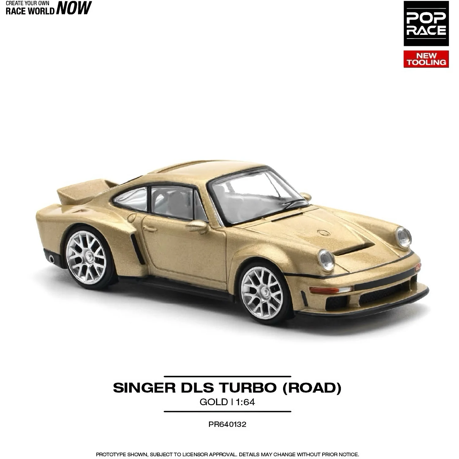 Porsche Singer DLS Turbo - Guld - 132 - Pop Race - 1:64