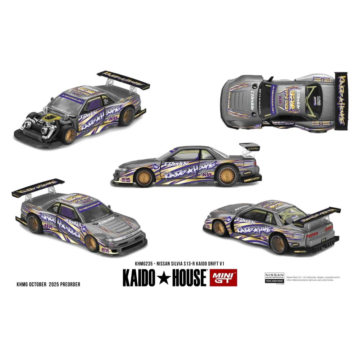 Nissan Silvia S13-R KAIDO DRIFT V1 - 235 - Kaido House x Mini GT - 1:64