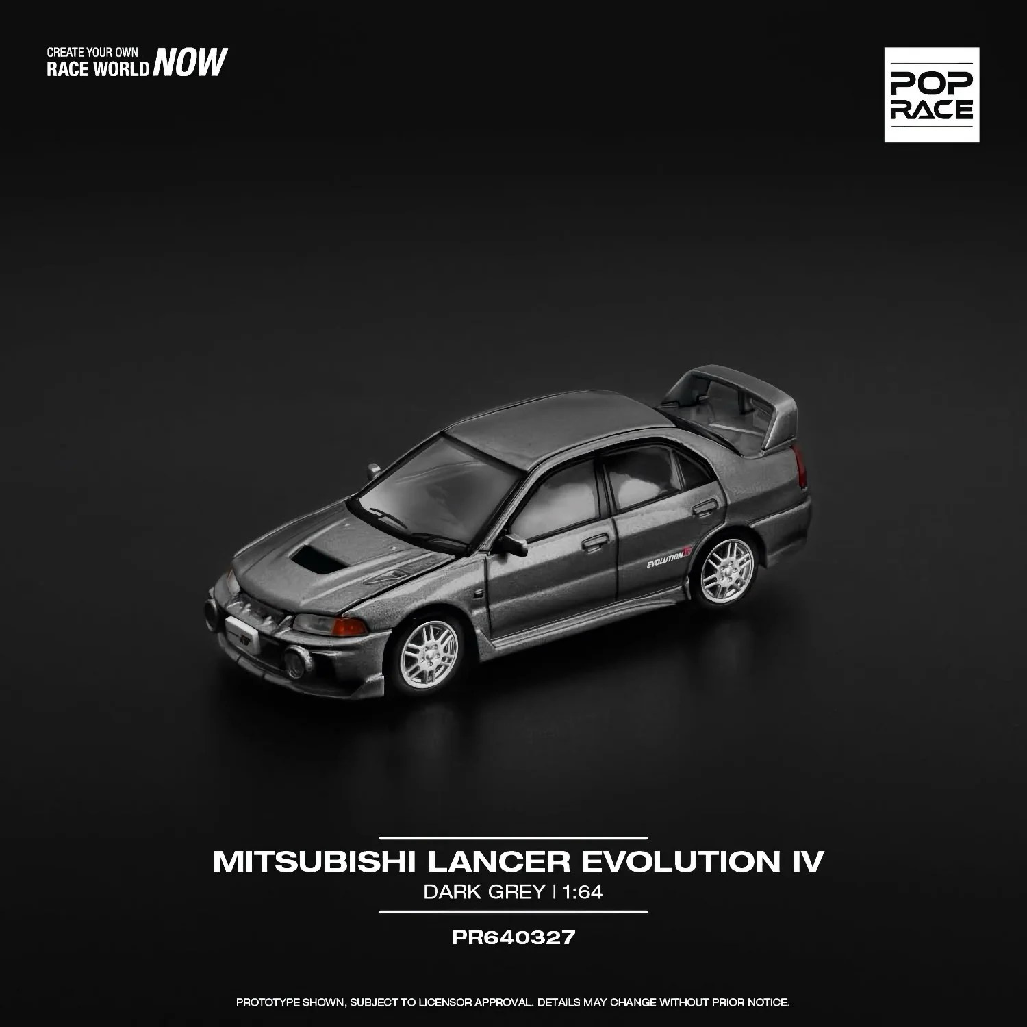 Mitsubishi Lancer Evolution IV - Grå - 327 - Pop Race - 1:64