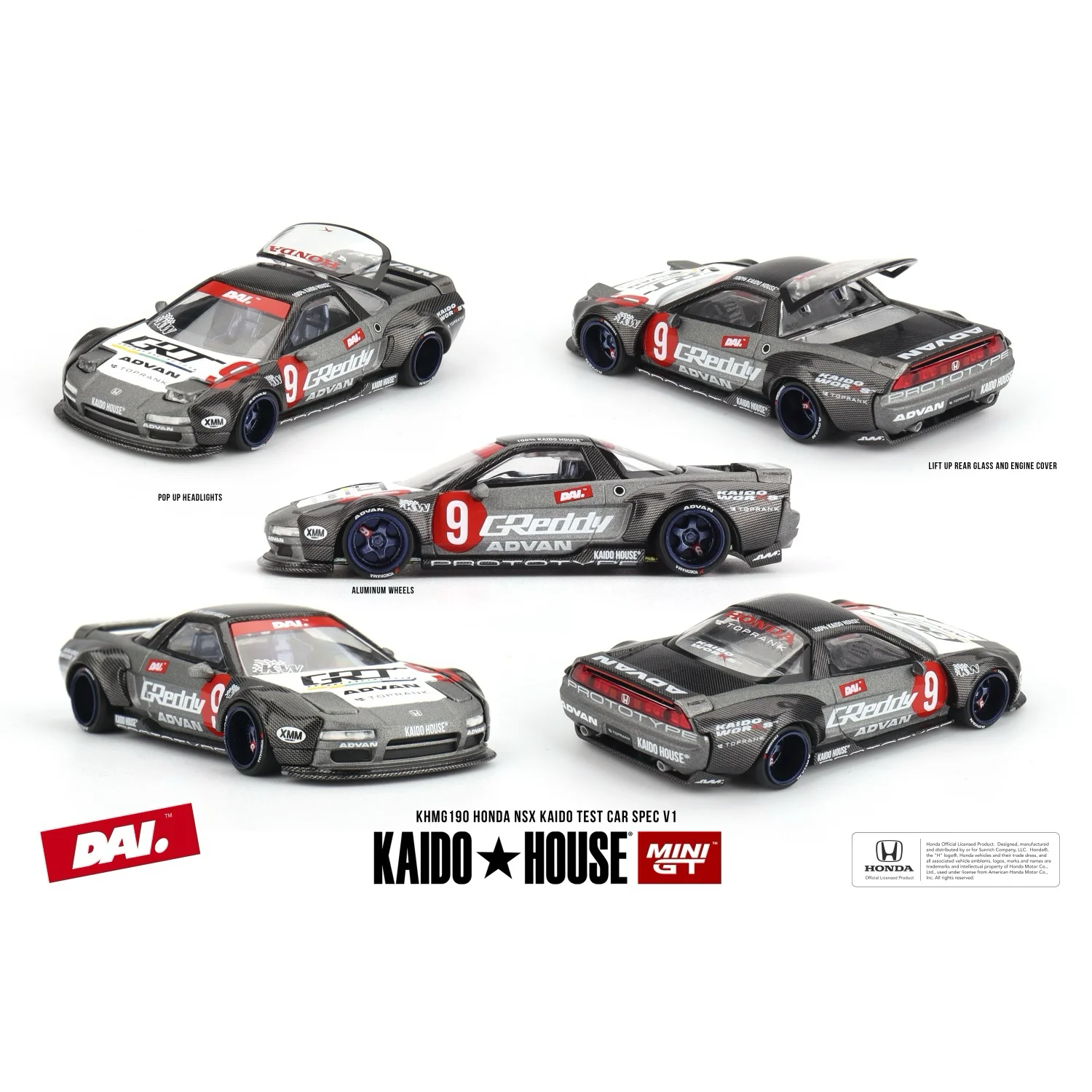 Honda NSX Kaido Test Car Spec V1 - 190 - Kaido House x Mini GT - 1:64