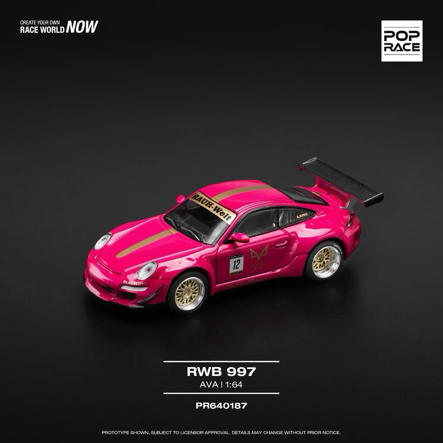 Porsche RWB 997 AVA - Rosa - 187 - Pop Race - 1:64