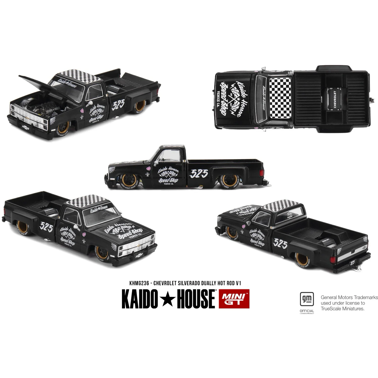 Chevrolet Silverado Dually Hot Rod V1 - Svart - 236 - Mini GT - 1:64