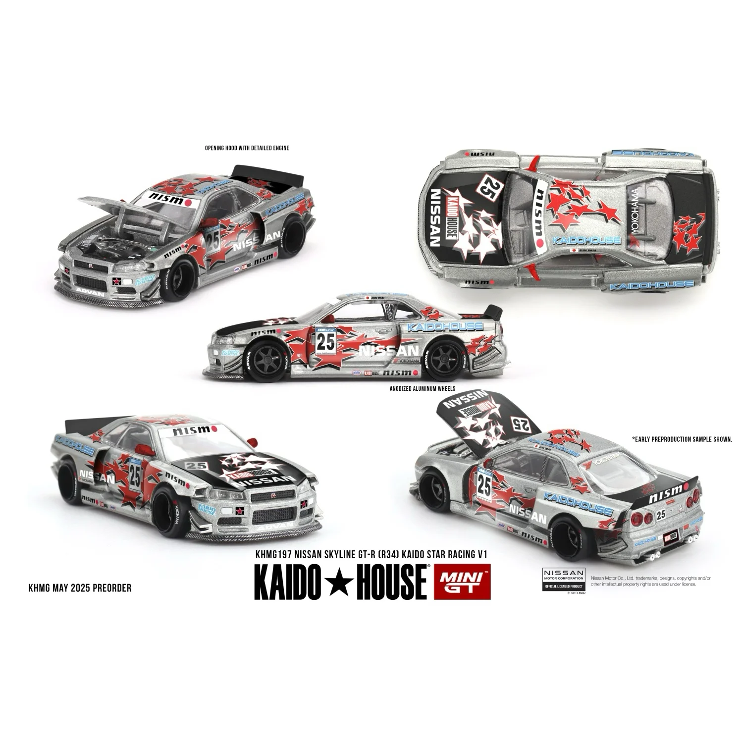 Nissan Skyline GT-R (R34) Kaido Star Racing V1 - 197 - Kaido House x Mini GT - 1:64