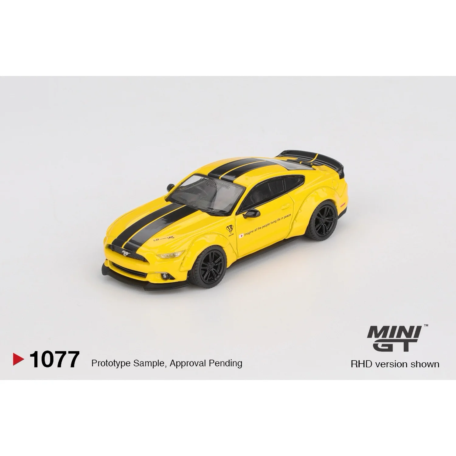 LB-WORKS Ford Mustang Triple Yellow - Gul - 1077 - Mini GT - 1:64