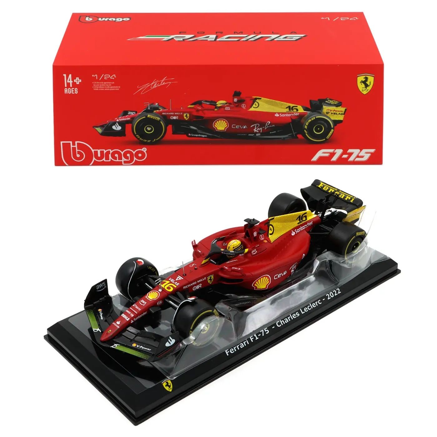 F1 – Ferrari – F1-75 – Charles Leclerc #16 – Bburago – 1:24