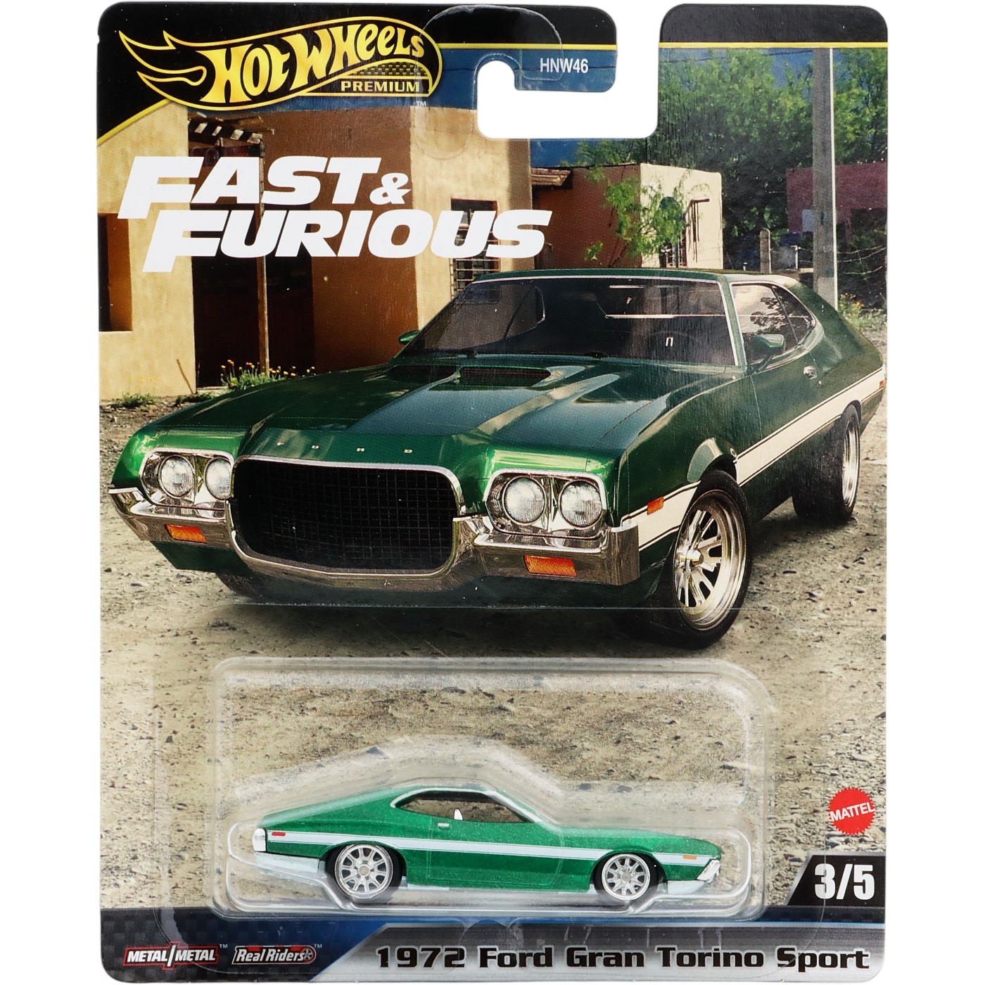 1972 Ford Gran Torino Sport – Grön – F&ampF 3/5 – Hot Wheels