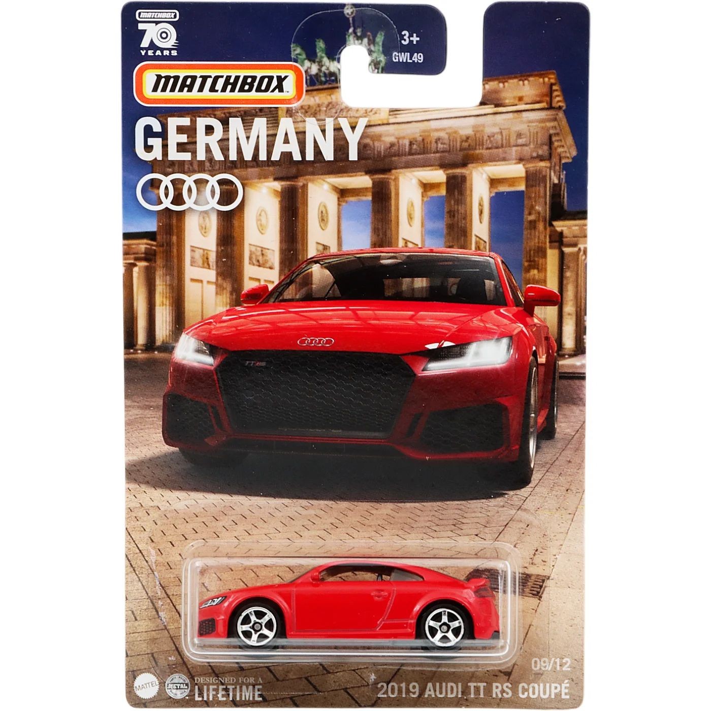 Läs mer om 2019 Audi TT RS Coupé - Röd - Germany 9/12 - Matchbox