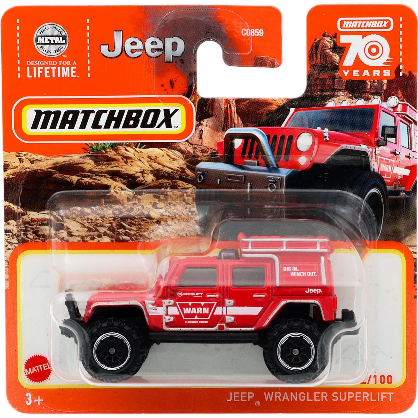 Läs mer om Jeep Wrangler Superlift - Röd - Matchbox 70 Years - Matchbox