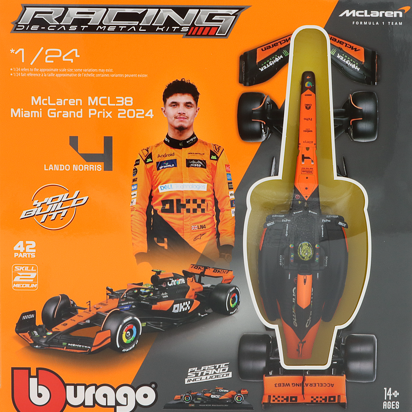 McLaren MCL38 - Lando Norris - Miami GP - Byggsats - 1:24