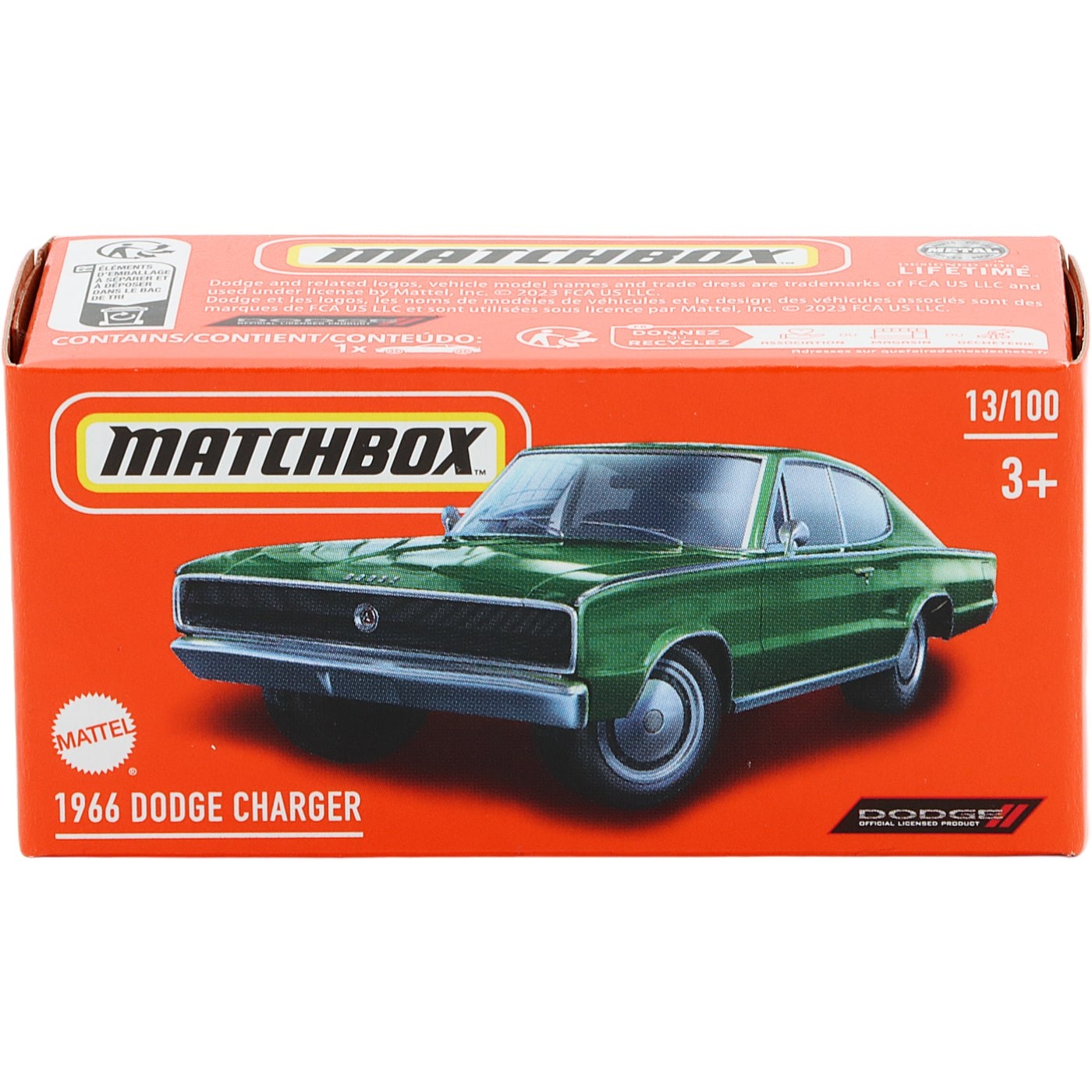 1966 Dodge Charger – Grön – Power Grab – Matchbox