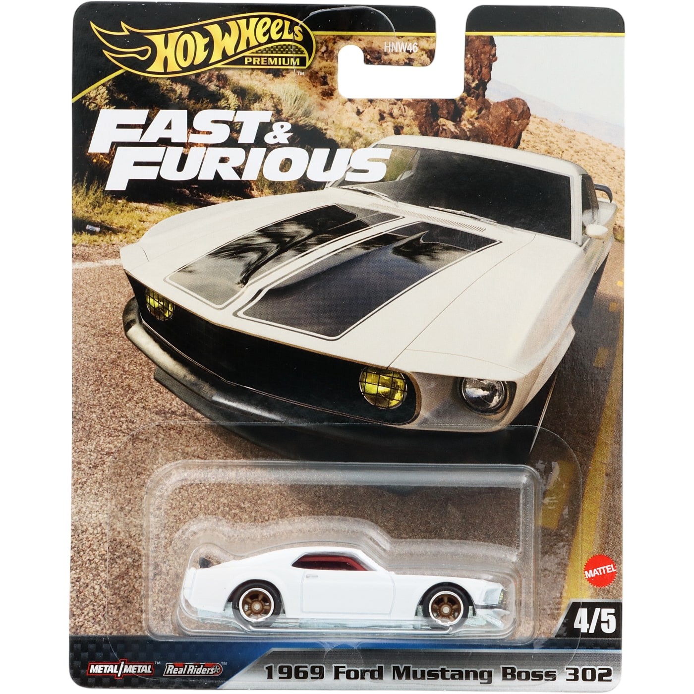 1969 Ford Mustang Boss 203 – Vit – F&ampF 4/5 – Hot Wheels