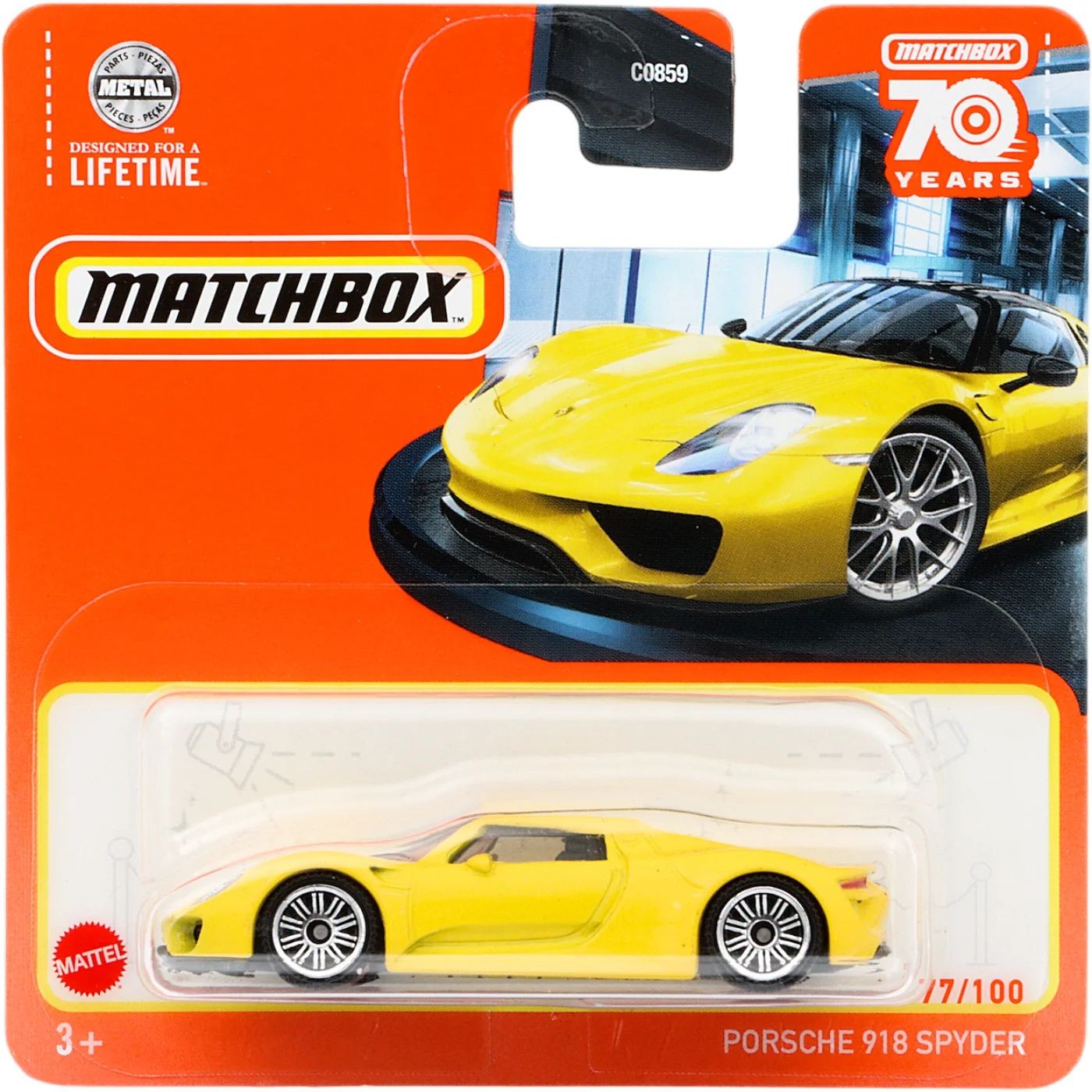 Läs mer om Porsche 918 Spyder - Gul - Matchbox 70 Years - Matchbox