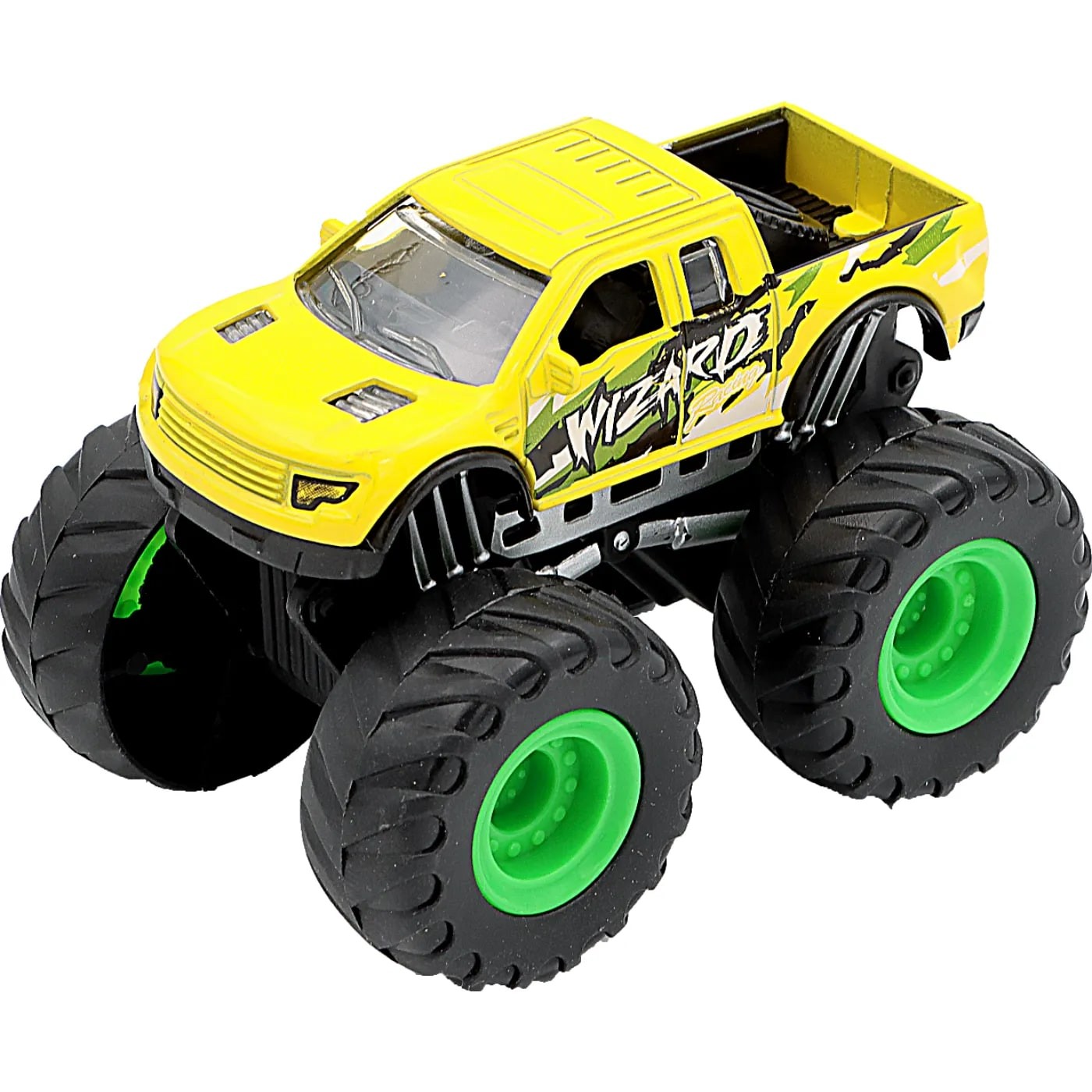 Läs mer om Monster Truck - Gul - Wizard - 9 cm