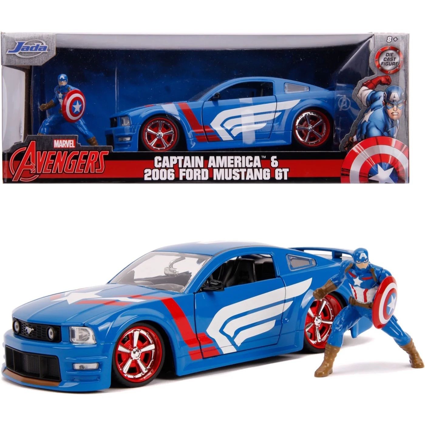 Captain America &amp 2006 Ford Mustang GT – Jada Toys – 1:24