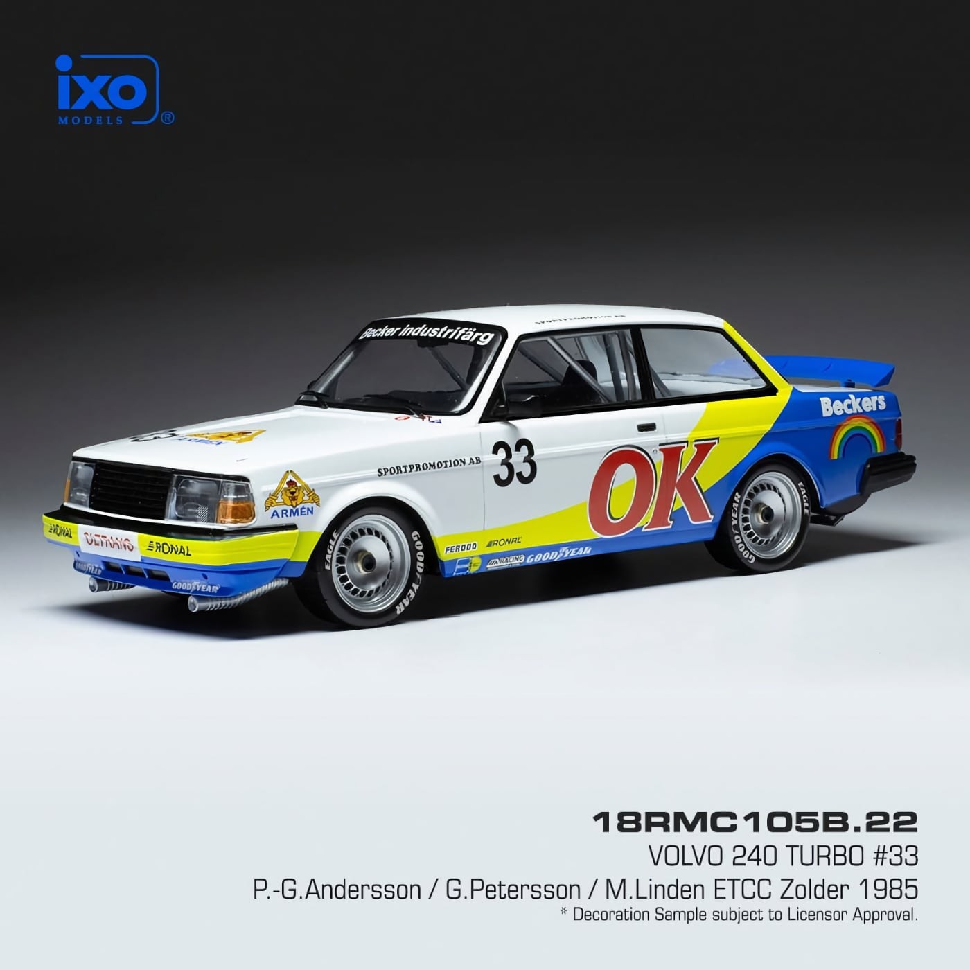 Volvo 240 Turbo #33 Andersson/Petersson/Linden – Ixo – 1:18