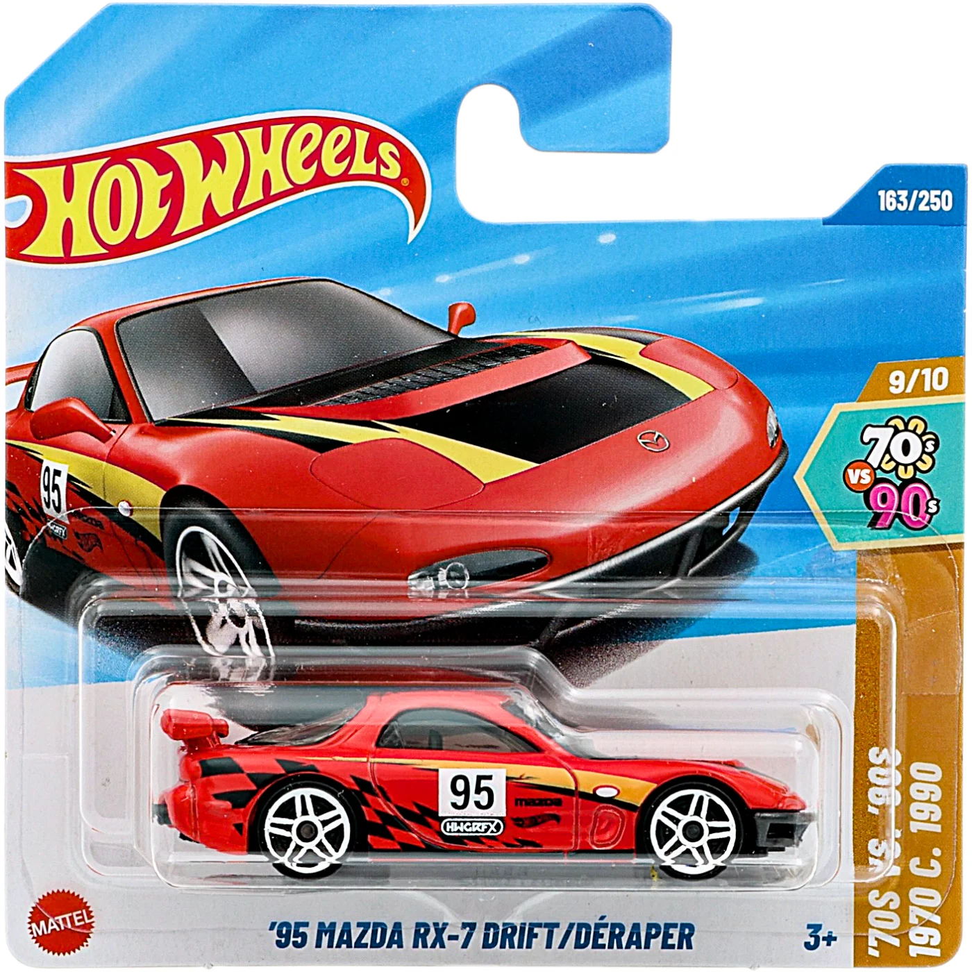 '95 Mazda RX-7 Drift - Röd - '70 VS. '90S - Hot Wheels