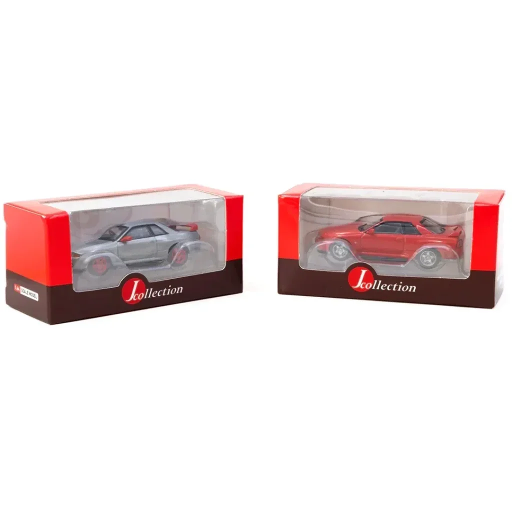 Nissan Skyline GT-R - Röd + Chase - J-Collection / Tarmac - 1:64