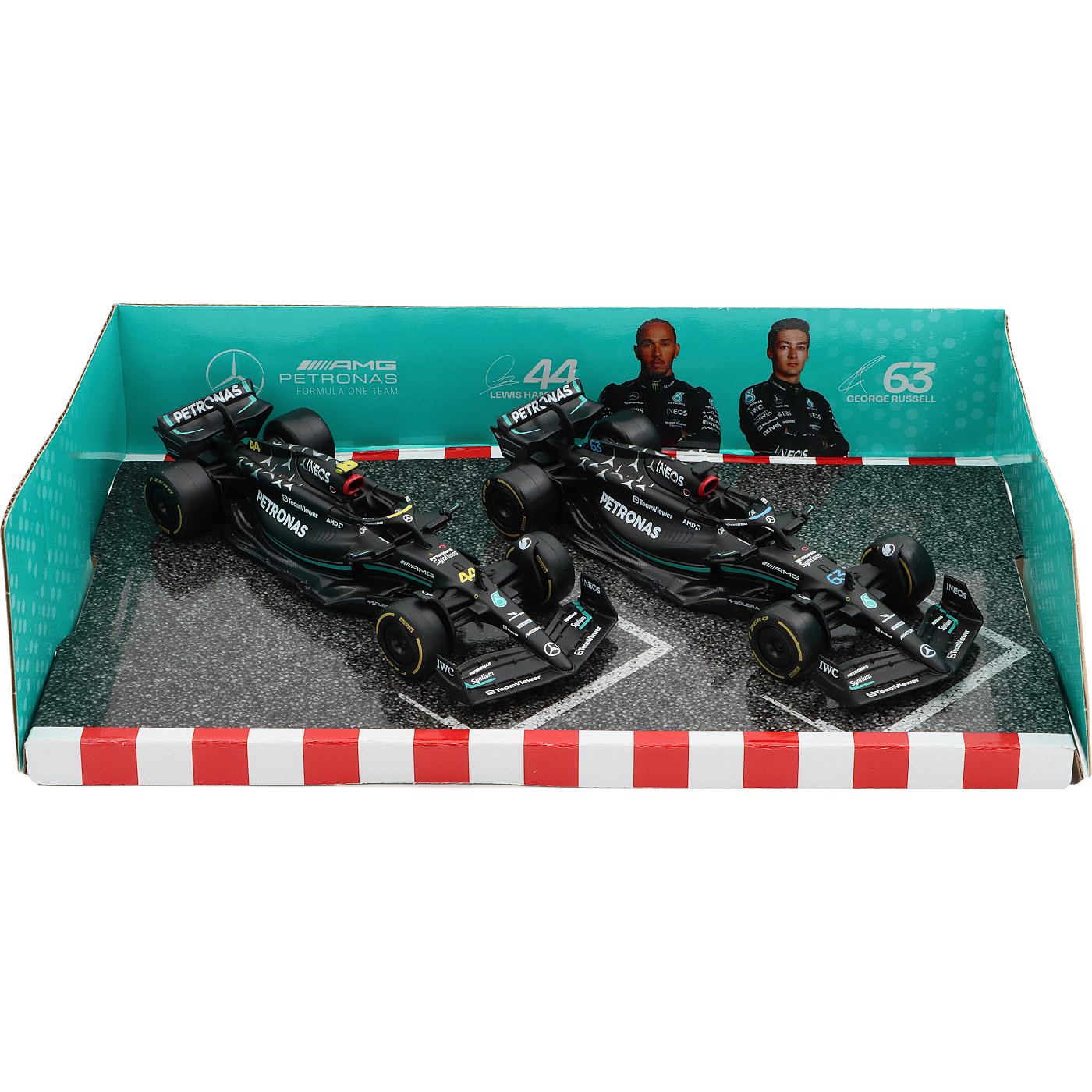 Mercedes-AMG W14 2-pack Hamilton + Russell - Bburago - 1:43