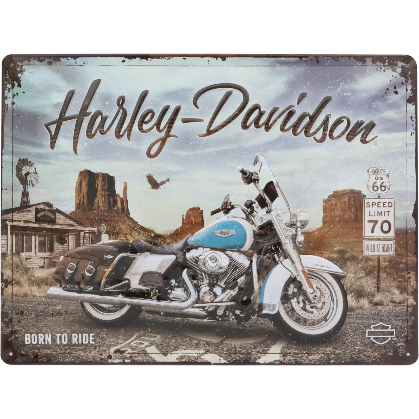 Läs mer om Harley-Davidson - Born to Ride - Plåtskylt - 40x30 cm