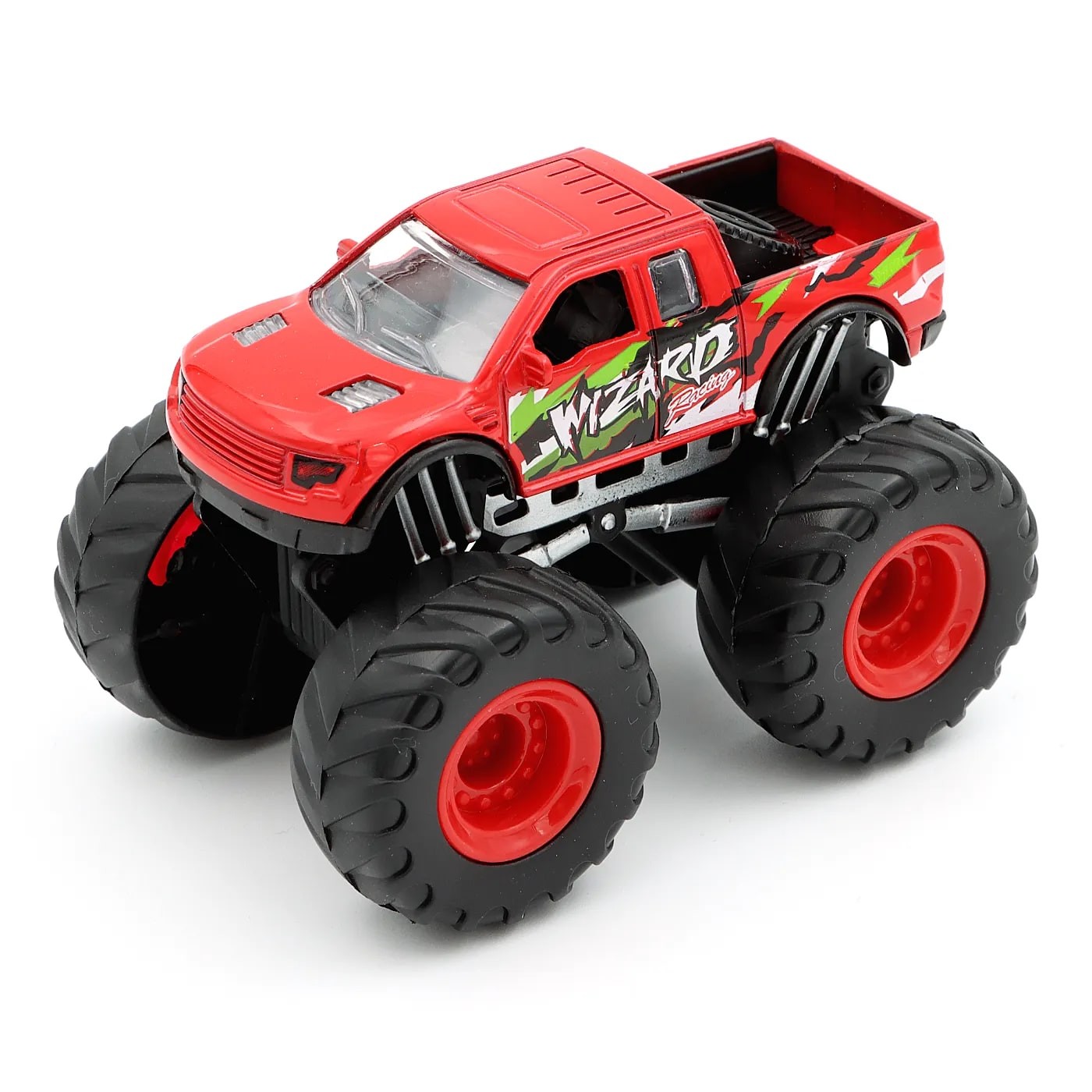 Läs mer om Monster Truck - Röd - Wizard - 9 cm