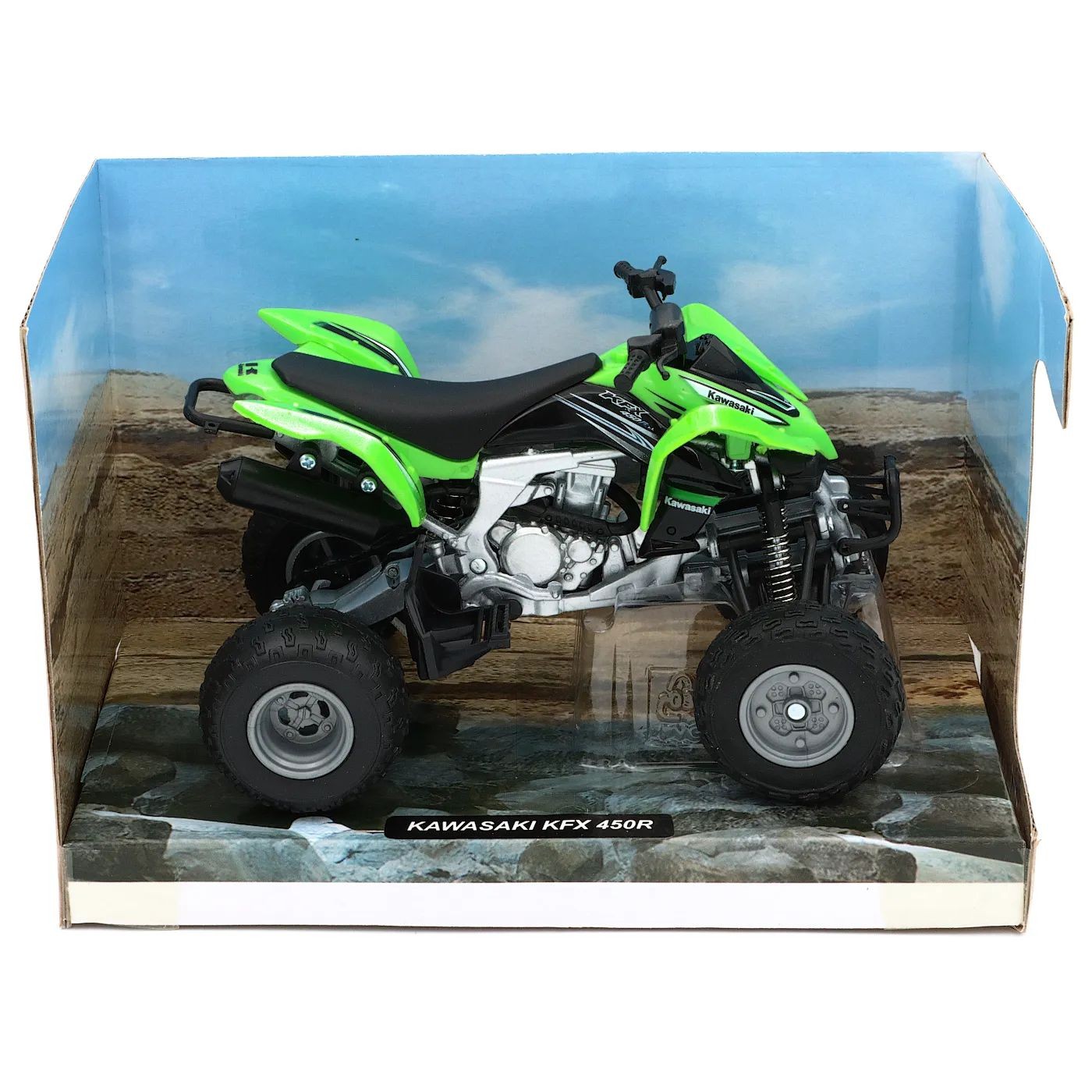 Kawasaki 450R – Fyrhjuling – Grön – NewRay – 1:12