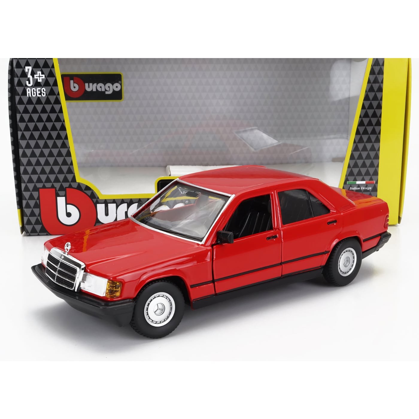 Mercedes-Benz 190 E 2.6 – W201 – Röd – Bburago – 1:24