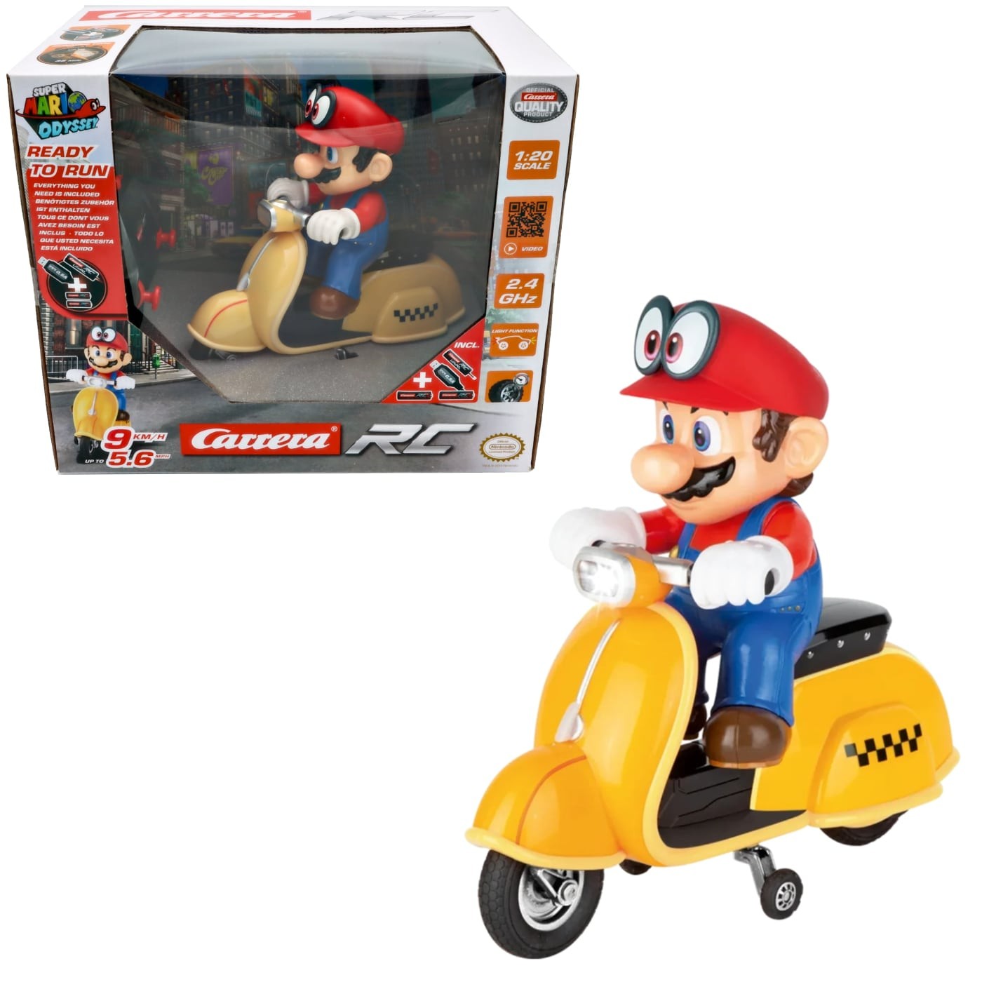 Läs mer om Mario - Super Mario Odyssey - R/C Scooter - Carrera - 20 cm