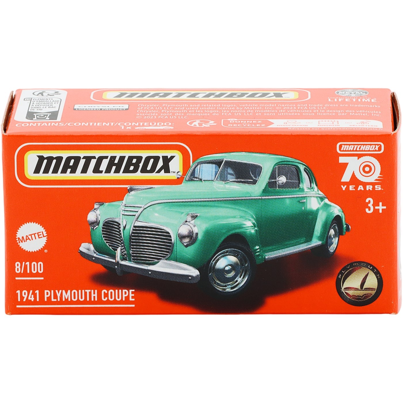 1941 Plymouth Coupe – Grön – Power Grab – Matchbox