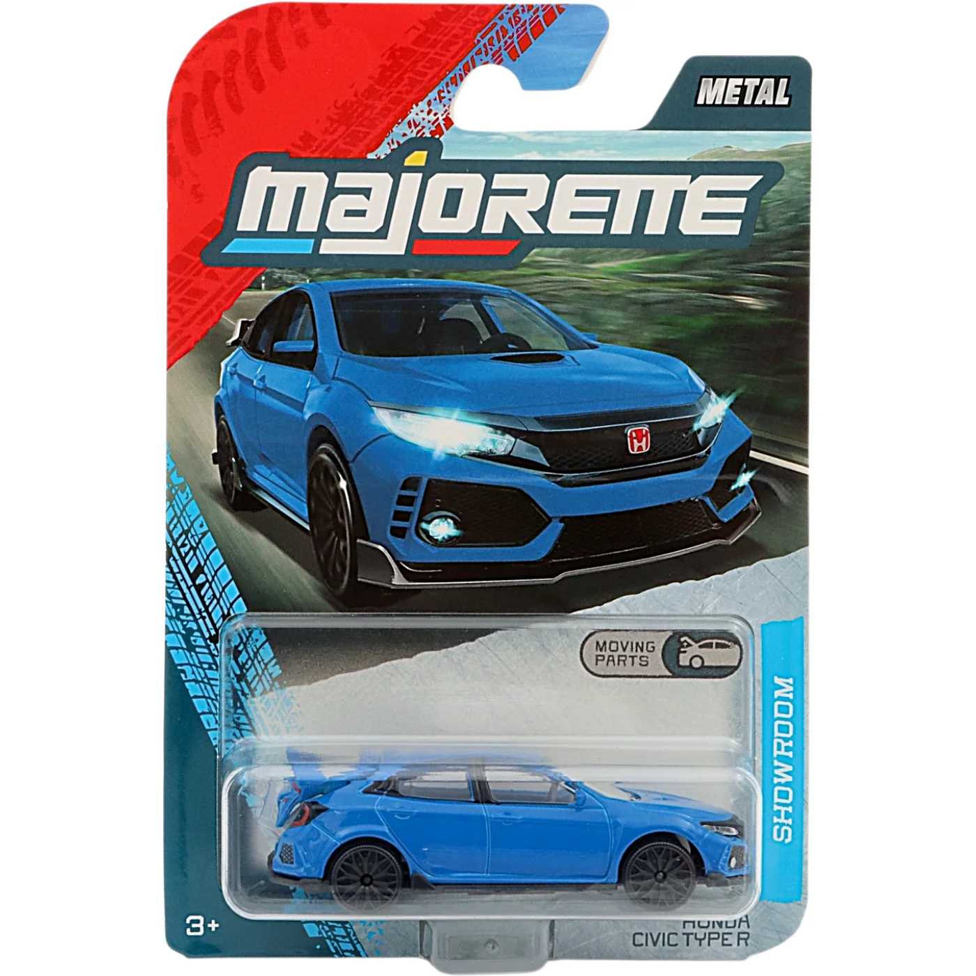 Honda Civic Type R - Blå - Showroom Premium Cars - Majorette - 7 cm