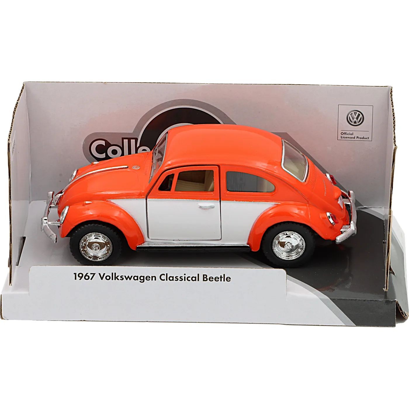 1967 Volkswagen Classical Beetle – Orange och Vit – Kinsmart