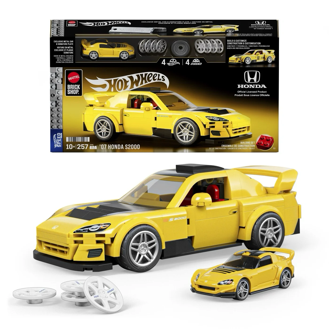 '07 Honda S2000 - Mattel Brick Shop - Klossbyggsats - Hot Wheels Speed Series