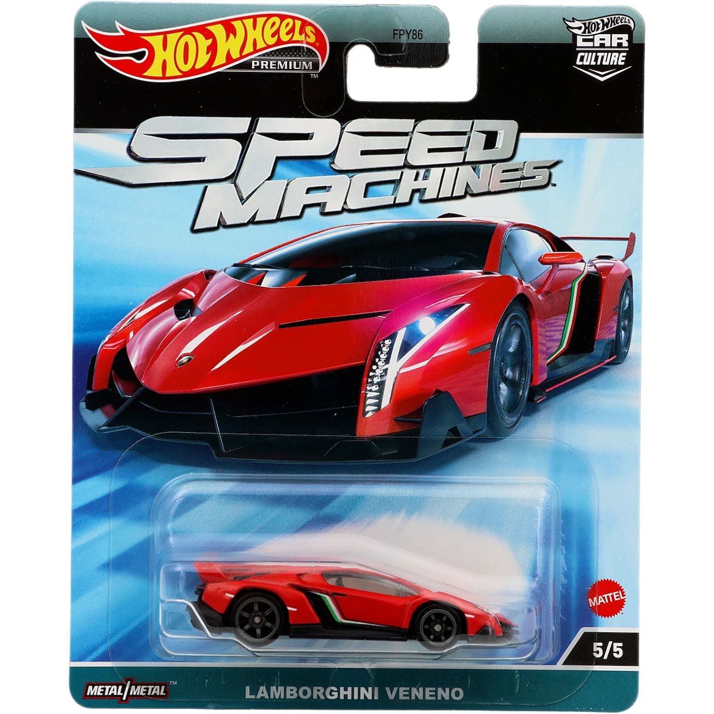 Läs mer om Lamborghini Veneno - Speed Machines 5/5 - Röd - Hot Wheels