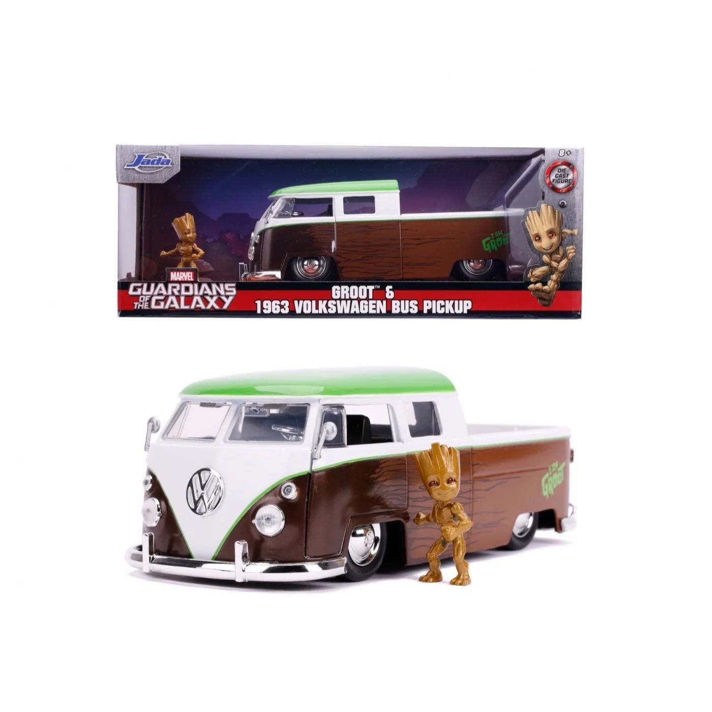 Groot &amp 1963 Volkswagen Bus Pickup – Jada Toys – 1:24