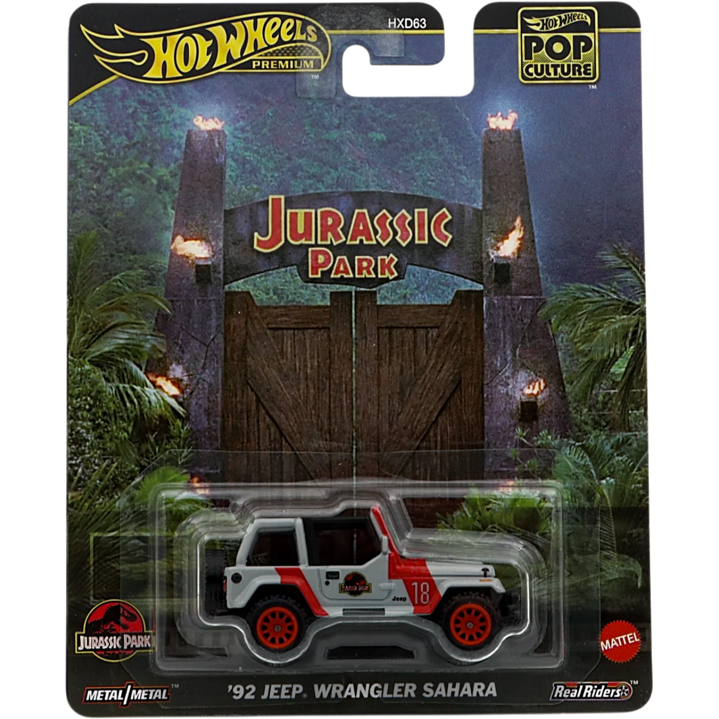 '92 Jeep Wrangler Sahara - Jurassic Park - Hot Wheels