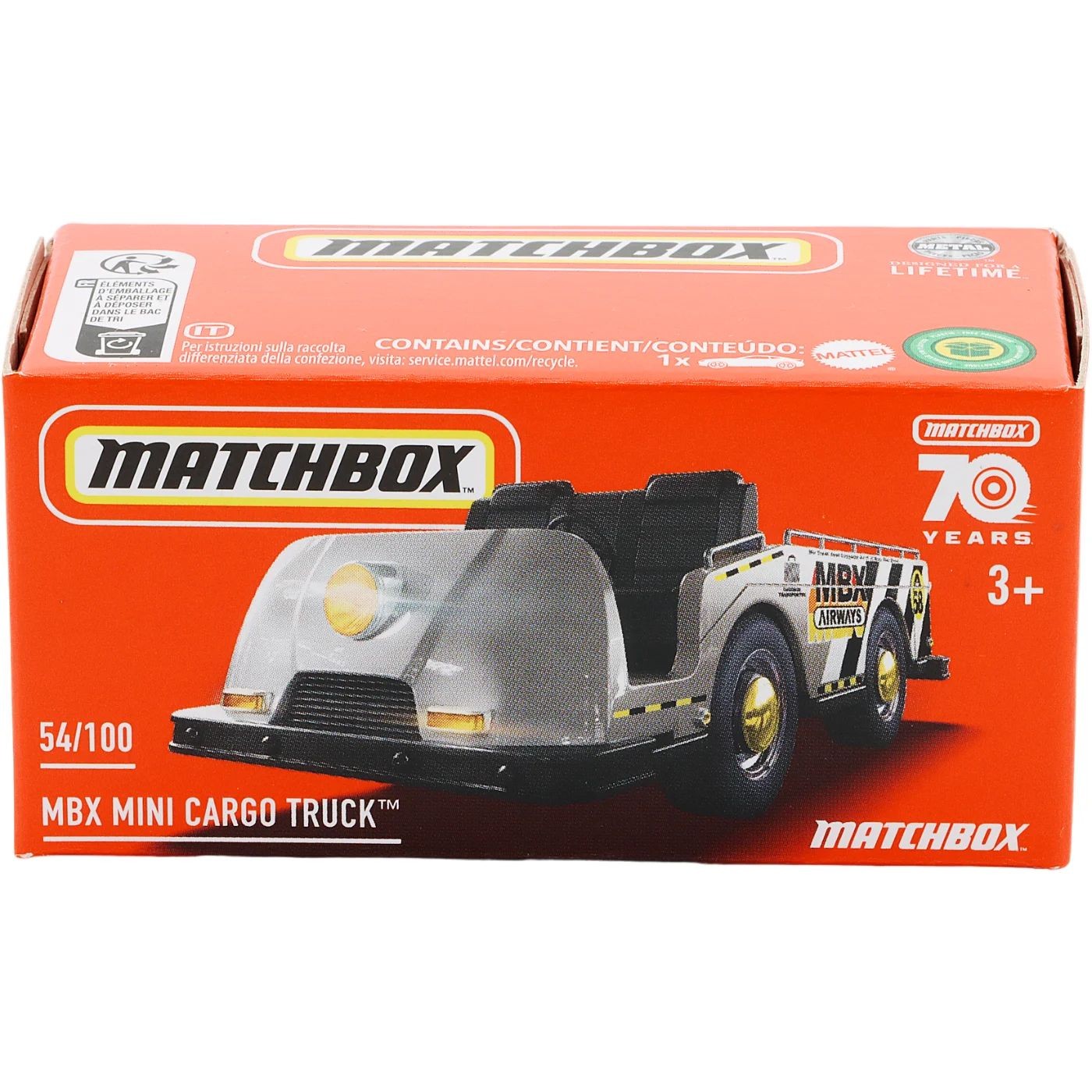 Läs mer om MBX Mini Cargo Truck - Silver - Power Grab - Matchbox