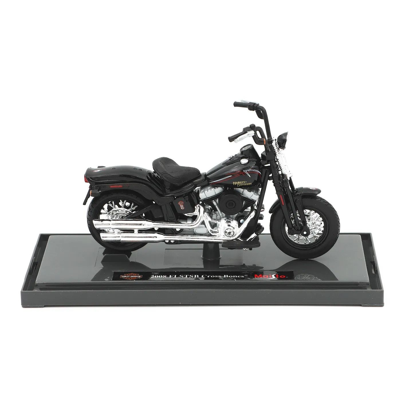 2008 FLSTSB Cross Bones – Harley – Svart – Maisto – 1:18