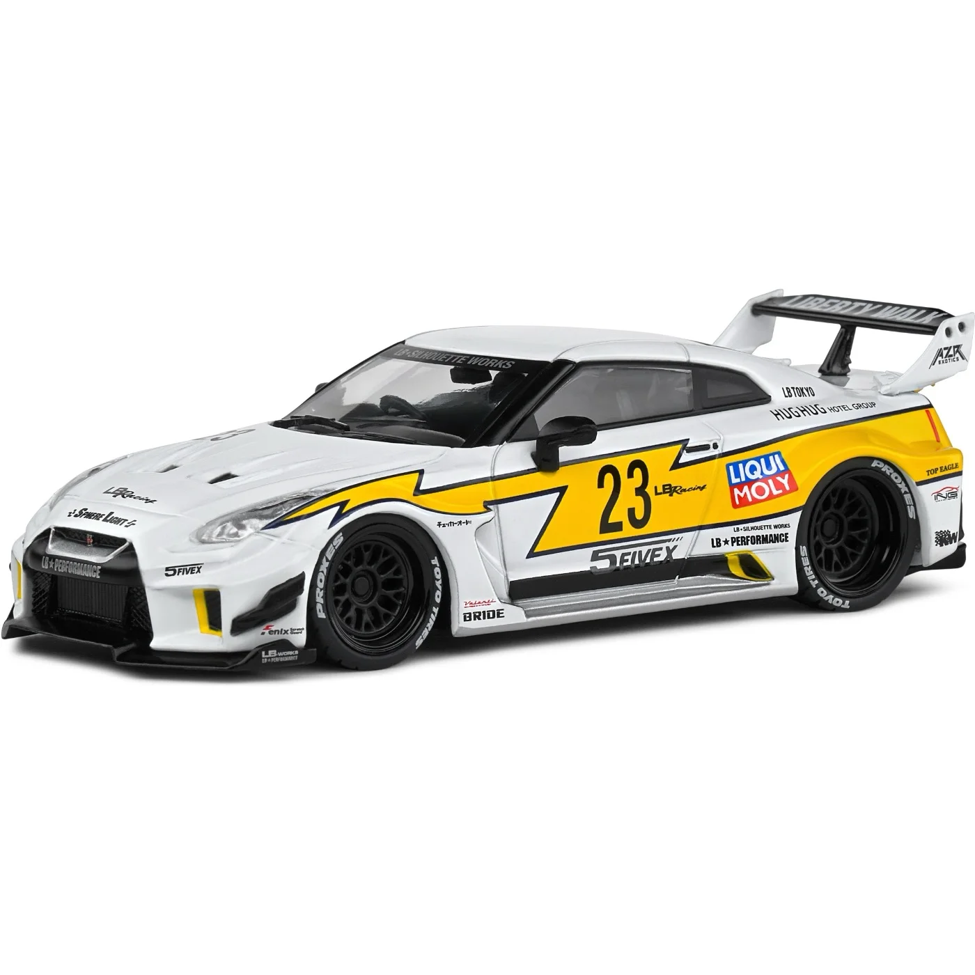 Nissan GT-R (R35) LWBK – 2019 – Vit / Gul – Solido – 1:43