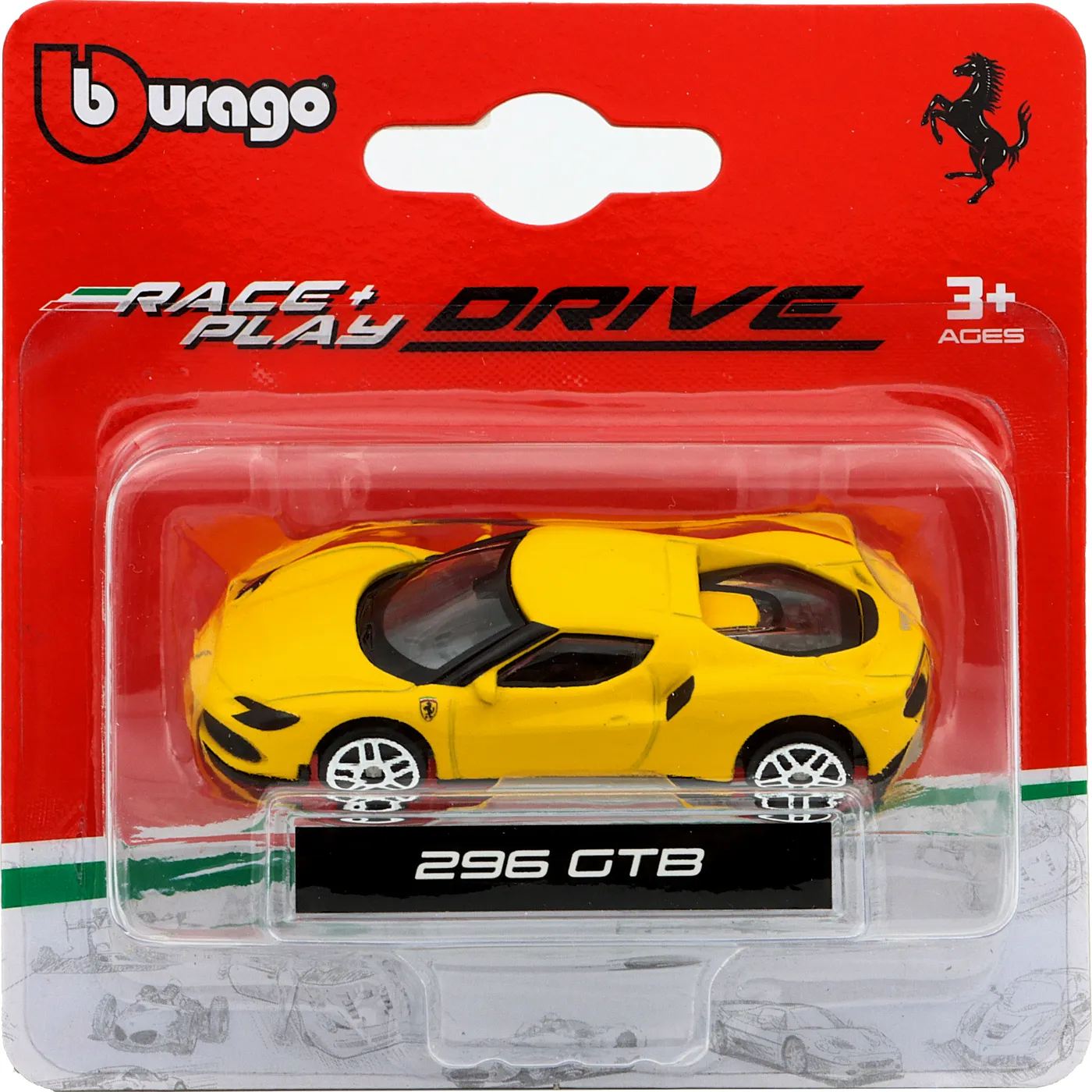 Ferrari 296 GTB – Gul – Bburago – 7 cm