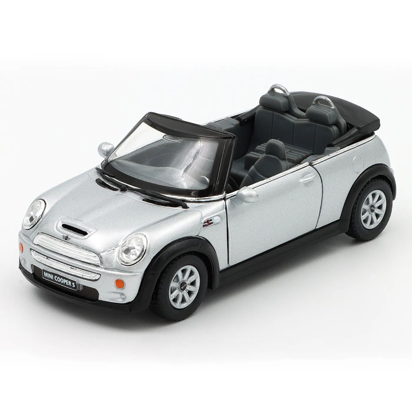 Läs mer om Mini Cooper S Convertible - Kinsmart - 1:28 - Silver