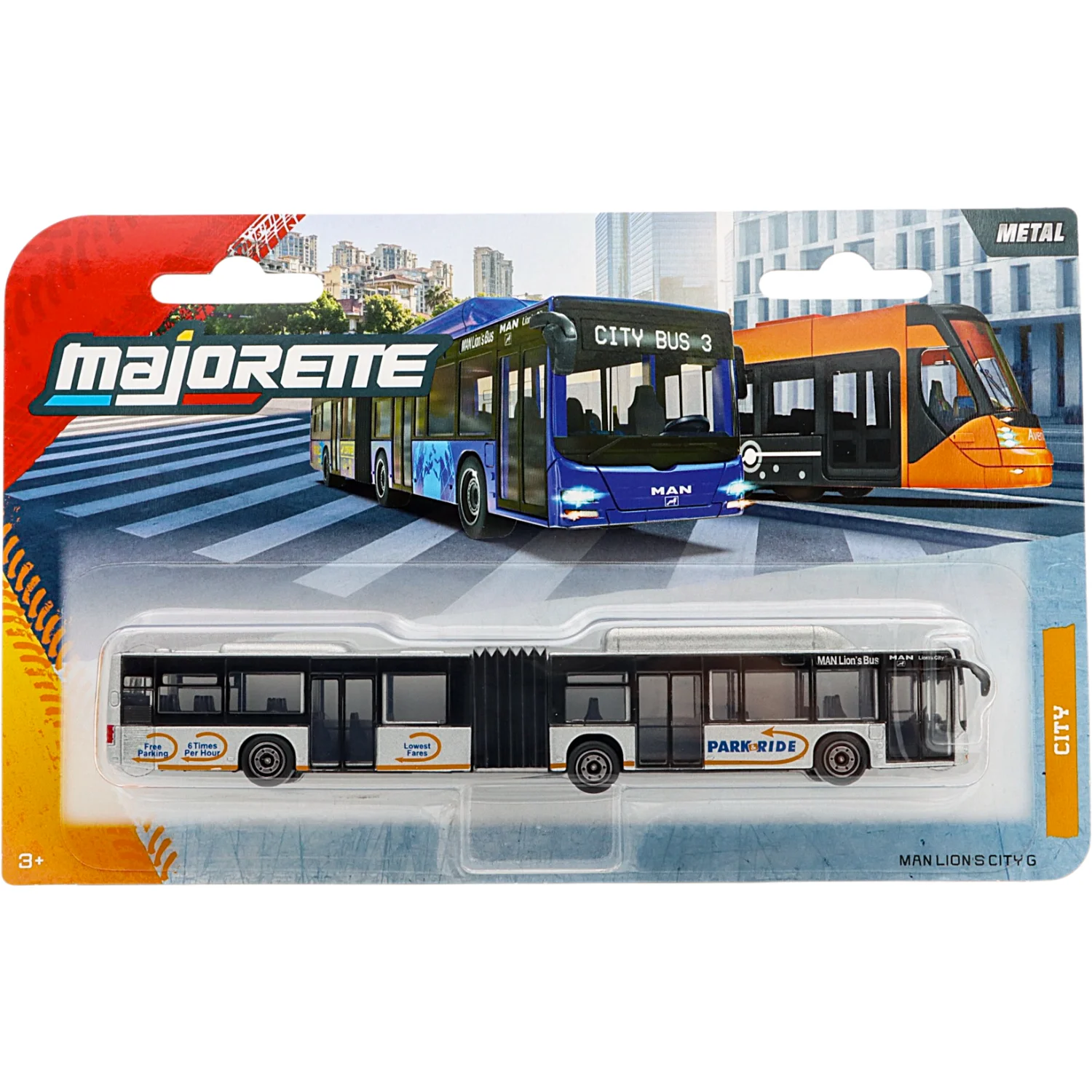 MAN Lion's City G - Silver - Buss - Majorette - 18 cm