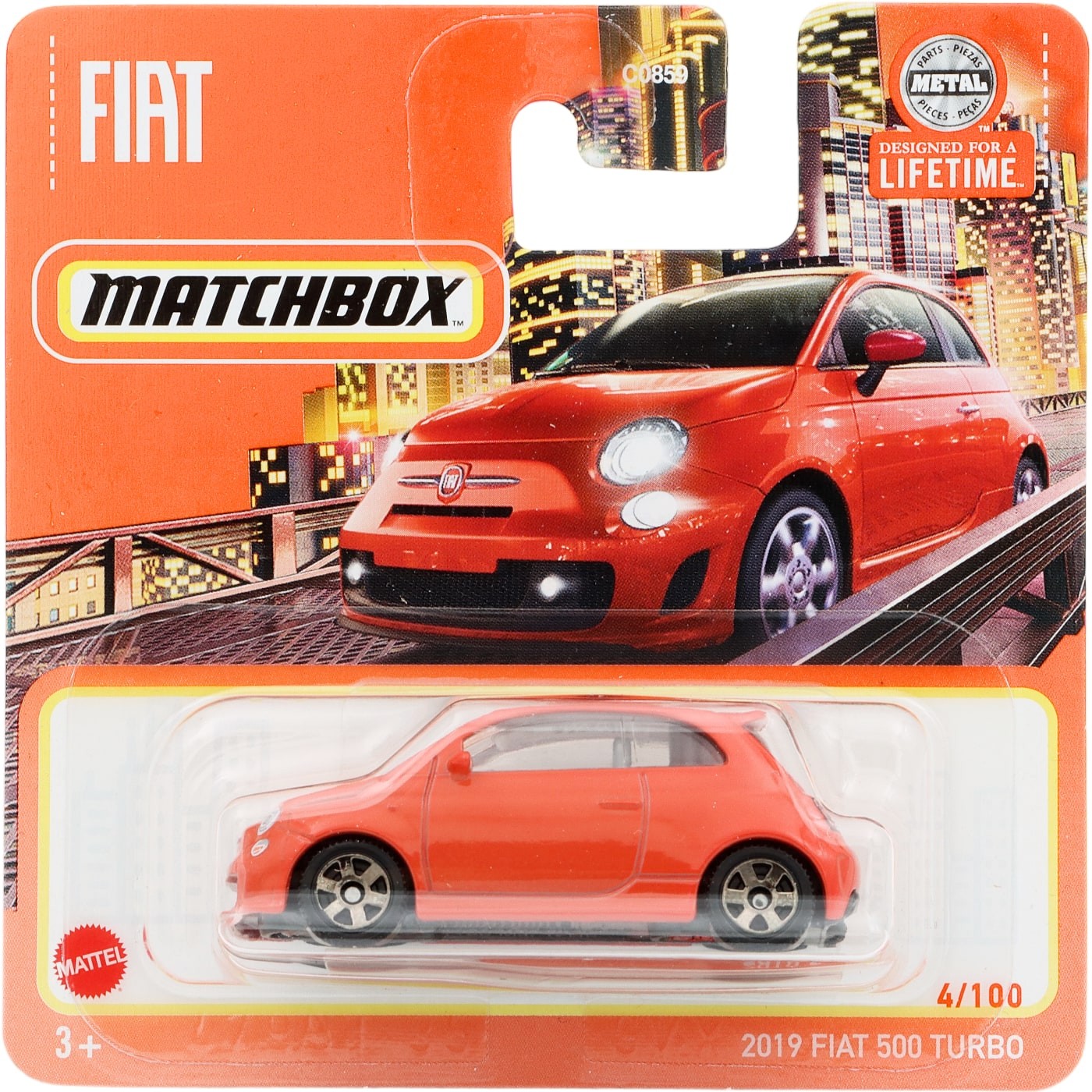 2019 Fiat 500 Turbo – Orange – Matchbox